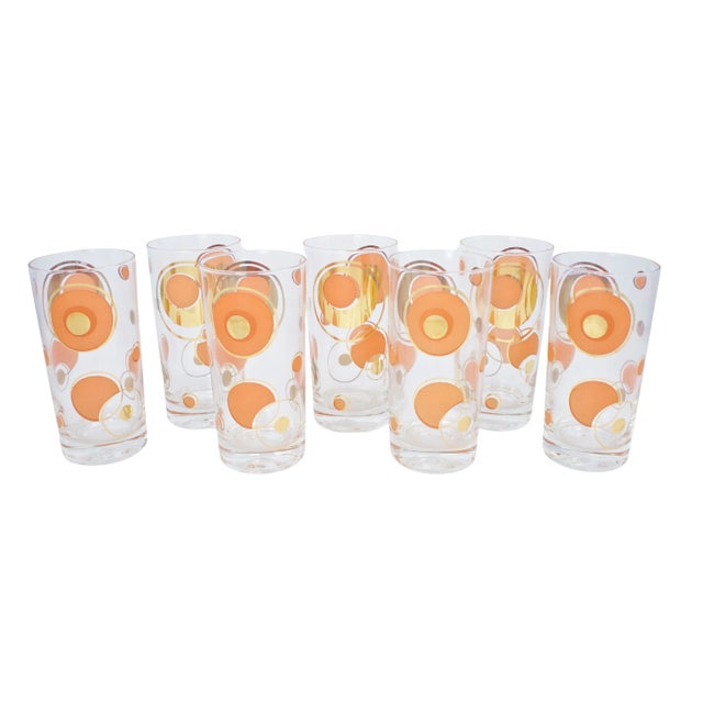 Midcentury Highball Glasses - a Set of 7 For Sale - Image 4 of 4