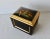 Vintage Lacquered Wood Gold Finish Lidded Box Fruit Still Life Decal Detail, well crafted, in good vintage condition