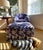 1990s Custom Floral Tufted Chair & Ottoman in Blue and Ivory Ralph Lauren, Set of 2 For Sale - Image 5 of 12