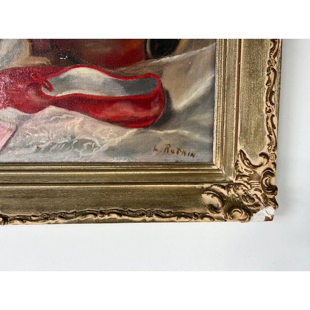 70's L. Rutkin Still Life With Violin Oil Painting, Frame | Chairish