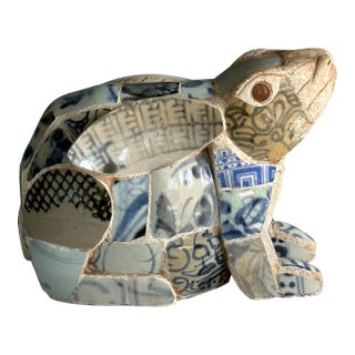 Vintage Rabbit Statue Made From Chinese Porcelain Shards For Sale