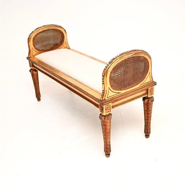 Antique French Carved Gilt Wood Stool, 1890 For Sale - Image 4 of 10