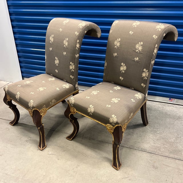 2000 - 2009 Rose Tarlow Melrose House Puccini Slipper Chairs- A Pair For Sale - Image 5 of 12