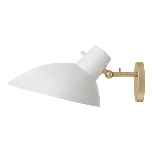 White and Brass VV Cinquanta Wall Lamp by Vittoriano Viganò for Astep For Sale