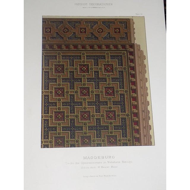 Traditional Antique 19th Century Imperial Folio Size Ornamental Design Chromolithographs - Set of 4 For Sale - Image 3 of 6