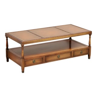 Gordon's Late 20th Century Mahogany Federal Style Leather Top Coffee Cocktail Table For Sale