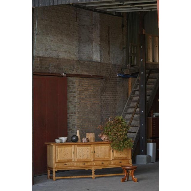 Mid-Century Brutalist Danish Sideboard in Oak by Henning Kjærnulf, 1960s For Sale - Image 13 of 18