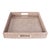 Artifacts Rattan Square Serving Ottoman Trays with Glass Insert in White, Smalls For Sale