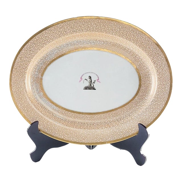 Large Flight Barr & Barr Regency English Armorial Platter, Circa 1810 For Sale
