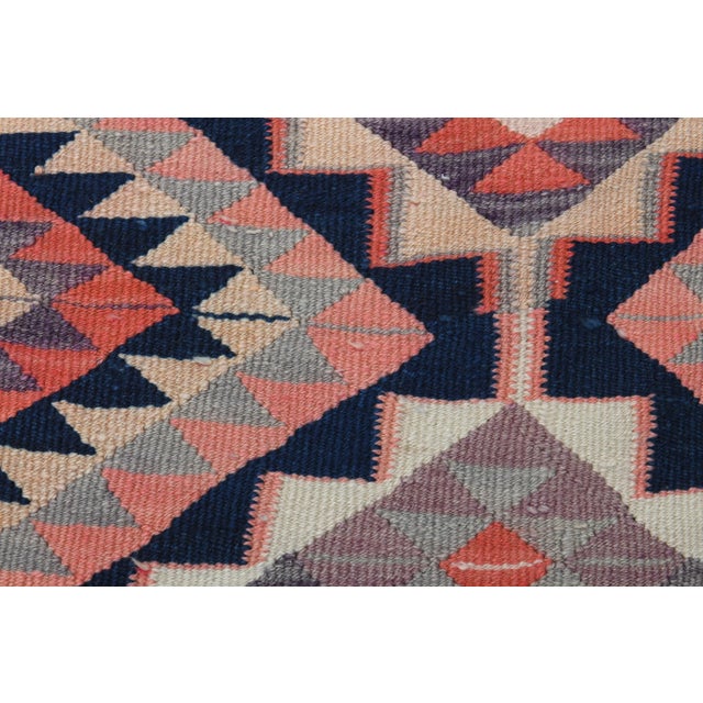 1970s Vintage Turkish Oushak Handmade Wool Cotton Orange Runner Rug For Sale - Image 10 of 11