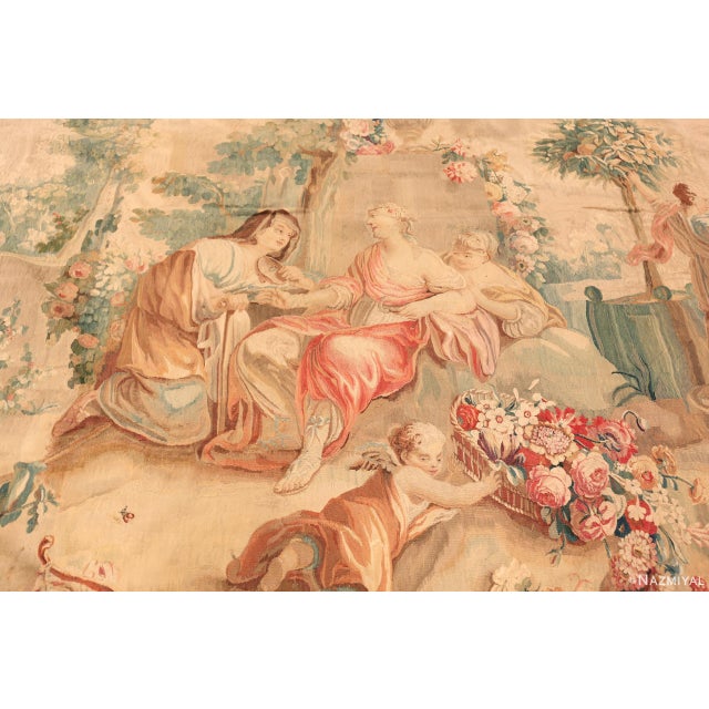 Nazmiyal Collection Antique Pictorial French Silk and Wool Tapestry For Sale In New York - Image 6 of 8