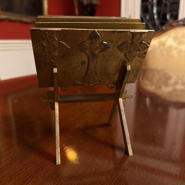 Gothic 19th Century Bronze Letter Rack in the Form of a Medieval Book For Sale - Image 3 of 7
