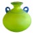 Vibrant Murano Signed Franco Moretti Glass Acid-Green Scavo Vase For Sale