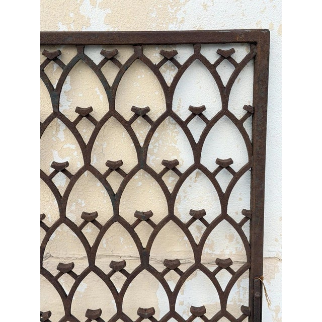 Art Nouveau Antique French Art Nouveau Wrought Iron "Repeating Arch" 55x48 Garden Entry Gate For Sale - Image 3 of 18