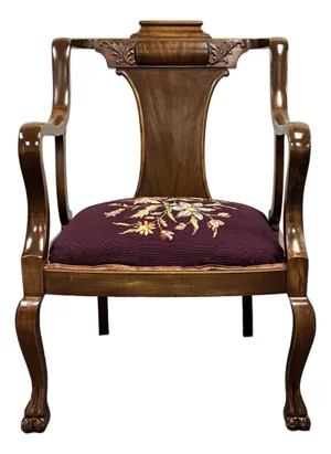 19th Century Mahogany Carved Georgian Armchair