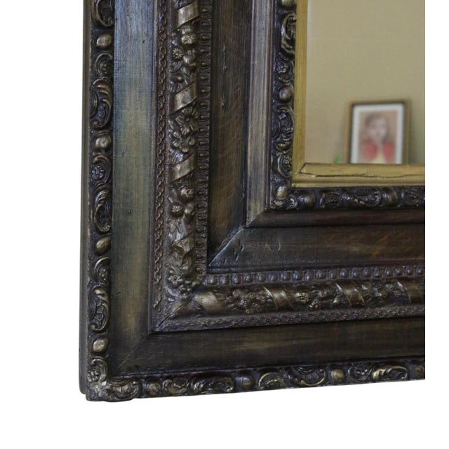 Antique Gilt and Oak Finished Overmantle Wall Mirror, 1800s For Sale - Image 6 of 9