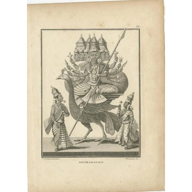 Gold Subramanya on Peacock, 1806, Paper For Sale - Image 8 of 10