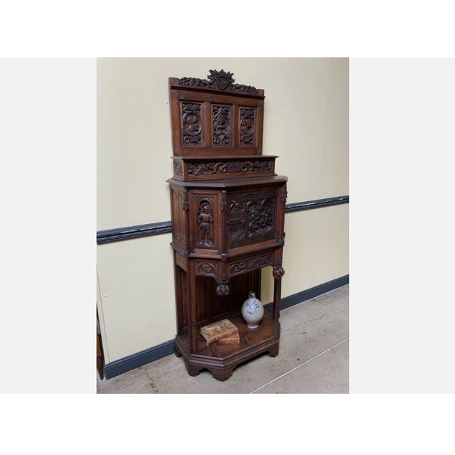 Wood Antique Neo-Gothic Wooden Buffet, 1870 For Sale - Image 7 of 13