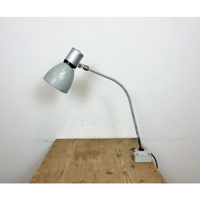 Industrial Grey Table Lamp from Elektrosvit, 1970s For Sale - Image 16 of 18