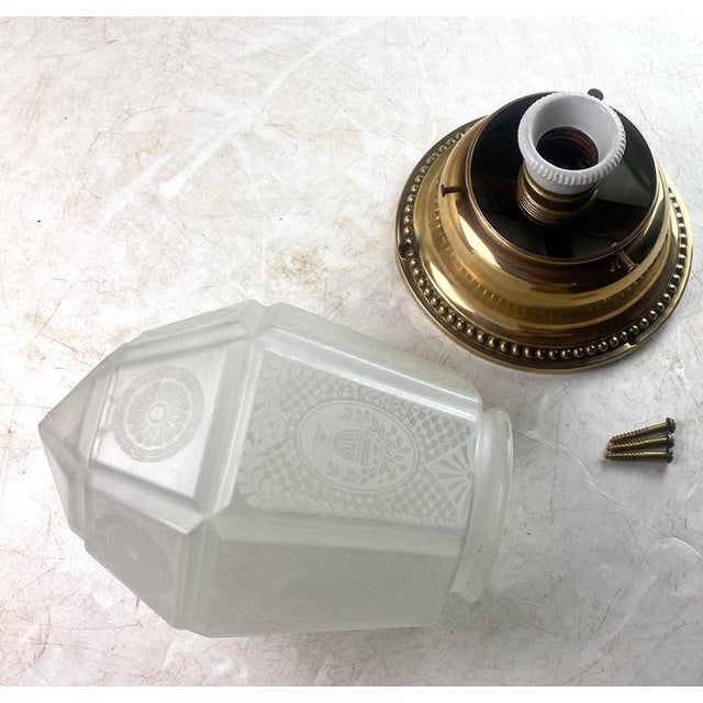 Brass Ceiling Light, 1900s For Sale - Image 6 of 7