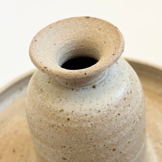 Vintage Speckled Pottery Bud Vase and Tray For Sale In San Francisco - Image 6 of 11