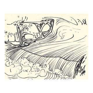 1950s Robert Angeloch Mid Century Stream Drawing For Sale