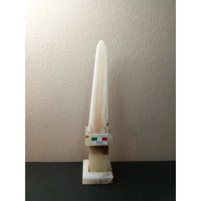 Stone 1980s Variegated Solid Marble Made in Italy Tall Obelisk For Sale - Image 7 of 8