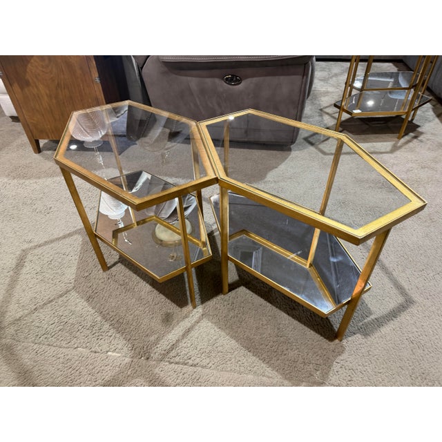 Modern Global Views Hexagonal Side Table - Set of Two For Sale - Image 3 of 7