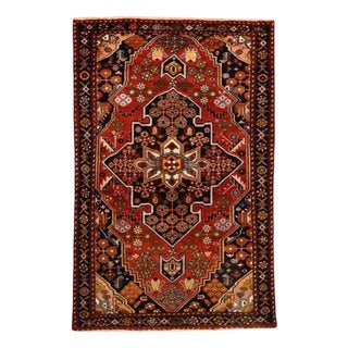 Antique Hamadan Rug in Wool For Sale