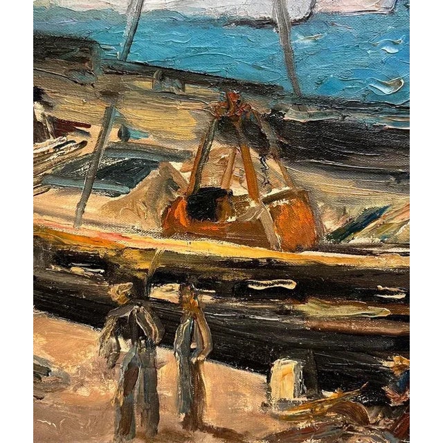 Leo Klein Von Diepold, Workers at the Port, Oil on Canvas, Framed For Sale - Image 4 of 13