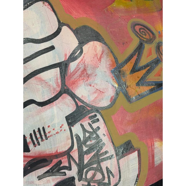 Pop Art Mid 20th Century Graffiti-Style Canvas Painting For Sale - Image 3 of 4