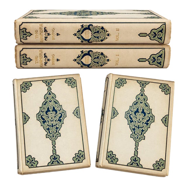 1892 Washington Irving the Alhambra Darro Edition, 2 Volumes With Original Wrappers For Sale