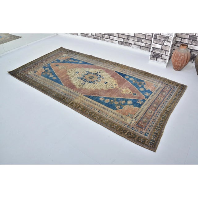Rug & Kilim Hand Knotted Oushak Turkish Carpet For Sale - Image 4 of 11