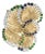 18K Yellow Gold 2 1/3 Cttw Diamond, Sapphire, and Emerald Sculpted Petal Brooch Pin (G-H Color, VS1-VS2 Clarity) For Sale
