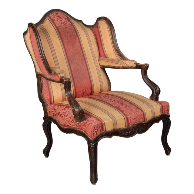 19th Century Louis XV Style Wingback Fauteuil or Armchair For Sale