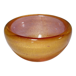 Seguso Sommerso Bowl With Gold Powder Murano Ca. 1950s