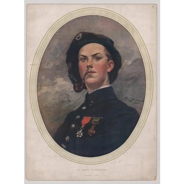 Georges Bertin Scott (France 1873 - 1942) Signed in plate mid-right. Title 'La Croix d'Honneur, ou Portrait de Paul...