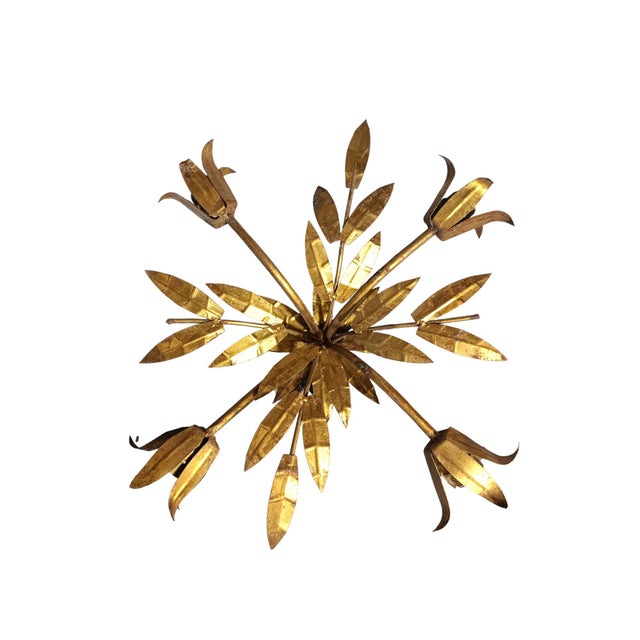 Mid-Century Modern Sun Ceiling Lamp from Ferro Art, 1950s For Sale - Image 3 of 7