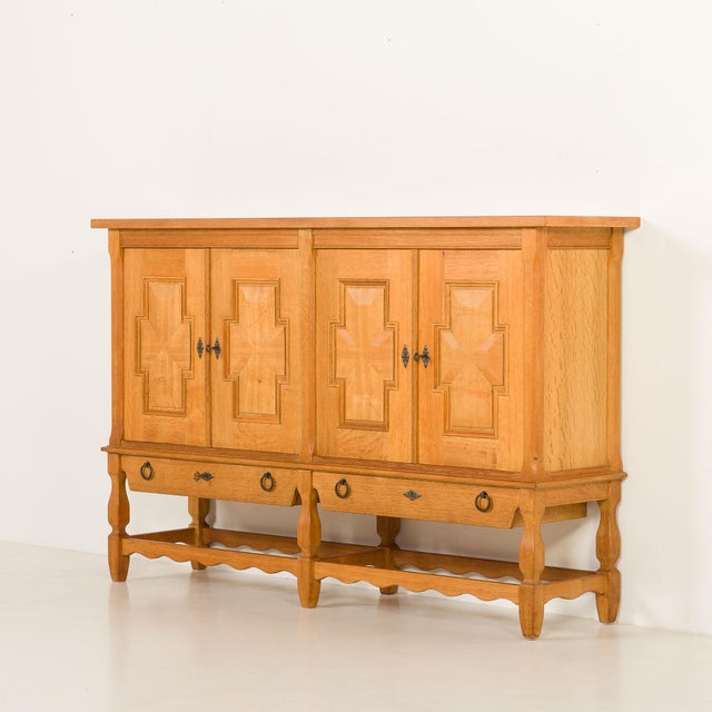 Mid-Century Modern Vintage Oak Sideboard by Henning Kjærnulf, 1970s For Sale - Image 3 of 18