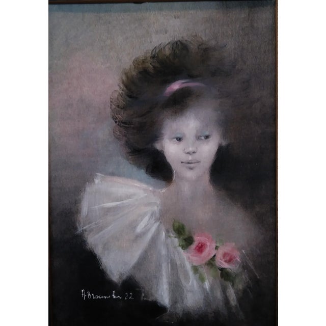 Listed Artist Andre Brauneker Set of Three Paintings of Children in Costume 1980s For Sale - Image 6 of 7