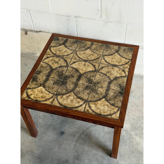 Danish Modern Rosewood & Ceramic Tile Side Table, Denmark, 1960s For Sale - Image 4 of 10