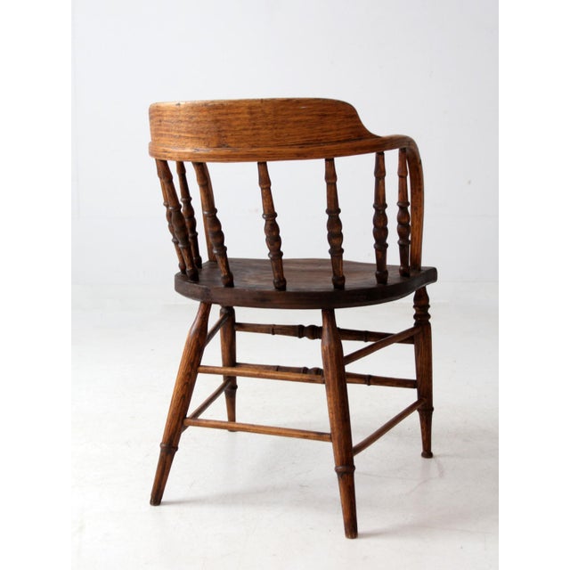 Antique Captain's Chair For Sale - Image 6 of 12