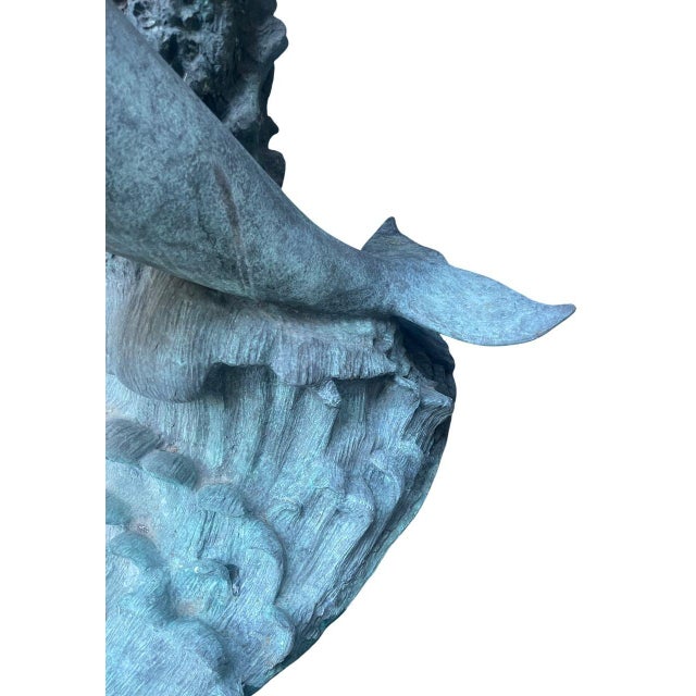 Monumental American Bronze Four-Dolphin Fountain Sculpture. Late 20th Century. For Sale - Image 9 of 12