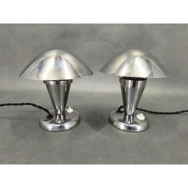 Bauhaus Chrome Adjustable Table Lamps, Former Czechoslovakia, 1930s, Set of 2 For Sale - Image 4 of 15
