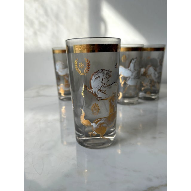 Culver Ltd. 1950s Mid-Century Modern Culver Glass Ming Horse Highball Glasses- Set of 9 For Sale - Image 4 of 10