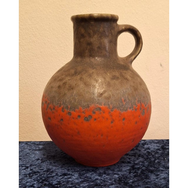 1970s German Orange-Brown Glazed Ceramic Jug Vase, 1970s For Sale - Image 5 of 5