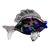 Bruce Fruend Signed Iridescent Dichroic Hand Blown Art Glass Fish Sculpture For Sale