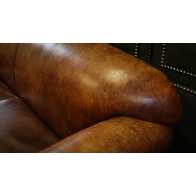 Large George Smith Two-Seater Club Sofa in Leather, 2010s For Sale - Image 14 of 18