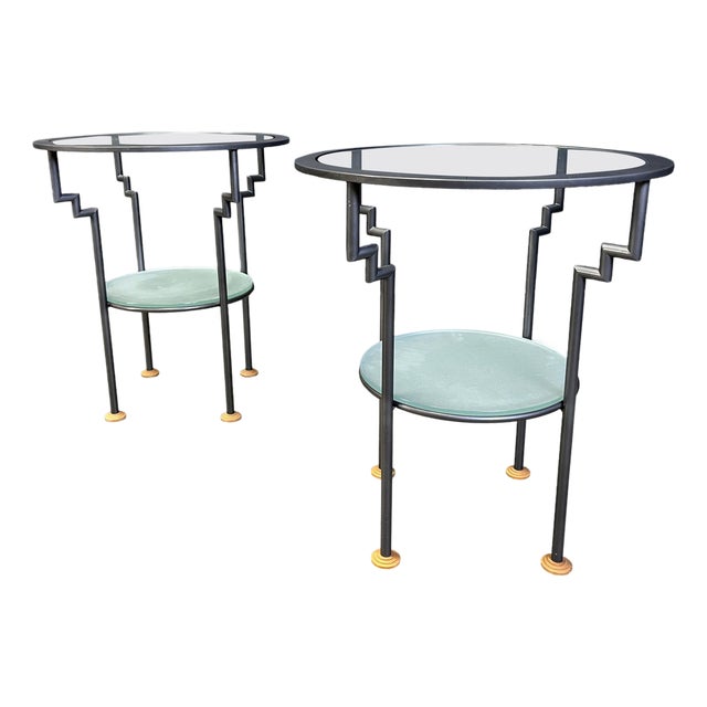 Postmodern Side Tables, 1980s, Set of 2 For Sale