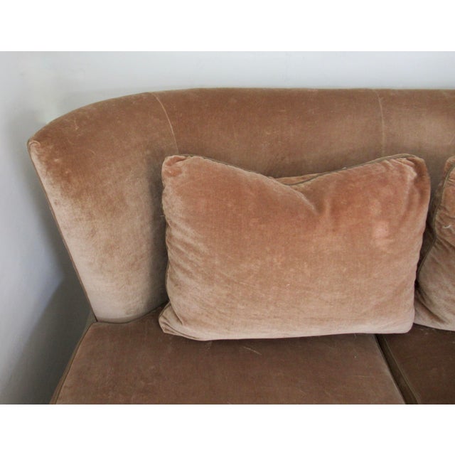 C. .2000 Donghia "Geneva," Coll. Walnut Framed Sofa in "Bravo" Donghia Textile a Cotton-Velvet For Sale - Image 12 of 18